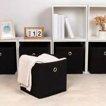 Складной ящик для хранения с ручкой, большая вместимость, складная конструкция, экономящий место, тканевый кубический органайзер для хранения 1pc серый