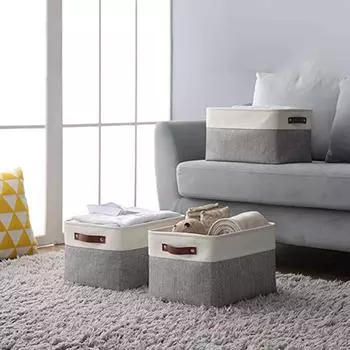 Складной ящик для хранения, складная прочная катионная тканевая корзина для хранения, куб с ручками для организации полок, шкафов для детской комнаты 1pcs темно-серого