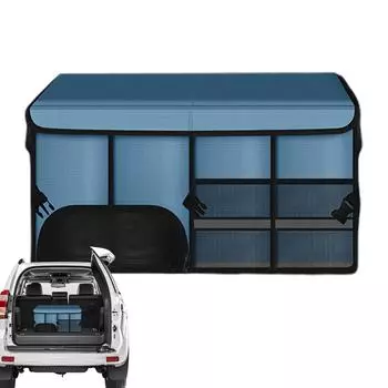 Складной ящик для хранения в багажнике автомобиля, большой вместительный ящик для хранения, портативный ящик для хранения с ручкой, органайзер из ткани Оксфорд для улицы