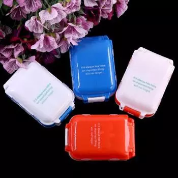 Складной ящик для таблеток с 8 отделениями, органайзер для витаминов, контейнер для лекарств, контейнер для лекарств синий