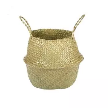 Складной ротанговый подвесной цветочный горшок, корзина для хранения белья, рождественский декор