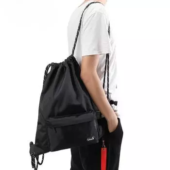 Складной рюкзак с двумя плечами, высококачественный, модный, с карманами, простая повседневная студенческая сумка-портфель чёрный