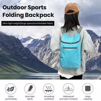 Складной рюкзак, водонепроницаемый, большой емкости, легко носить с собой, компактный, сверхлегкий, дорожный рюкзак для мужчин и женщин, походный, велосипедный, рюкзак, аксессуары для отдыха на природе темно-синий