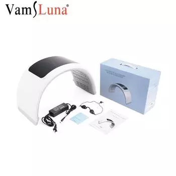 Складной семицветный аппарат для омоложения кожи с подсветкой, аппарат для терапии лица, светодиодная маска для лица с семью режимами, устройство для антивозрастной терапии EU Plug