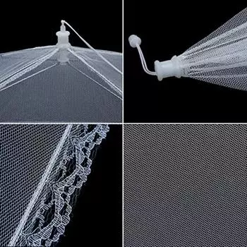 Складной сетчатый чехол для еды, защита от мух и комаров, выдвижной чехол для еды, зонт для еды, овощей, фруктов, дышащий чехол для кухни, аксессуары.