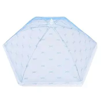 Складной шестиугольный пищевой сетчатый кружевной сетчатый зонтик от мух, защита от пыли и насекомых