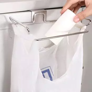 Складной шкаф из стали, подвесная стойка для мусора, вешалка для хранения, мусорное ведро, держатель для мусорного мешка серебряный