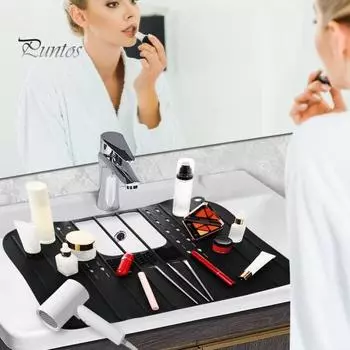 Складной силиконовый коврик для раковины, термостойкий, легко моется, многоразовый силиконовый чехол для раковины в ванной, органайзер для столешницы Upgrade зелёный