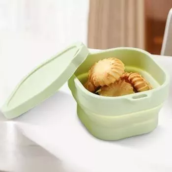 Складной силиконовый ланч-бокс 400 мл, контейнер для хранения продуктов, большая емкость, миски для кемпинга на открытом воздухе жёлтый