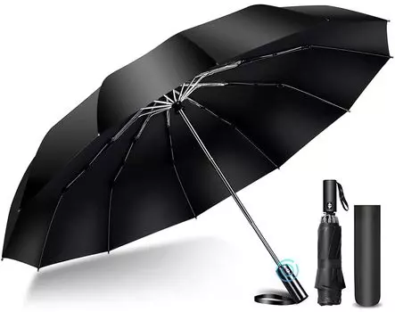 Складной складной One Automatic Big Reverse Super Water Folding Rains Season Typhoon для солнечной и дождливой погоды, чехол для хранения УФ-излучения, в комплекте зонт,
