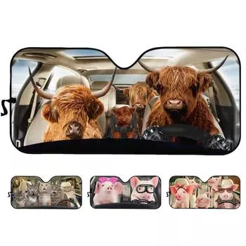 Складной солнцезащитный козырек на лобовое стекло автомобиля, милый забавный узор, солнцезащитный козырек для лобового стекла автомобиля, теплоизоляция, охлаждение, аксессуары