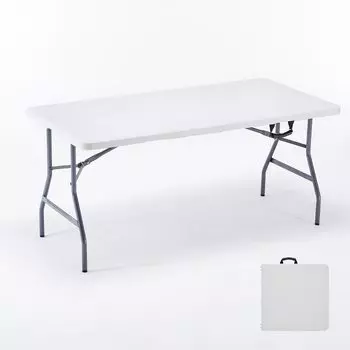 Складной стол BOOSDEN 152x75x72 см, уличный стол, обеденный стол, компактный, не требующий сборки, обеденный стол, рабочий стол, портативный, легкий белый