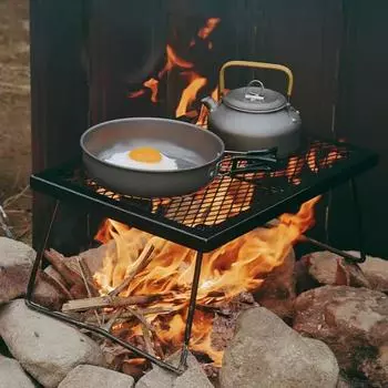 Складной стол для кемпинга, многофункциональный стол для кемпинга, мини-палатка, стол для пикника, нагревательная стойка для приготовления пищи, высокая температура чёрный