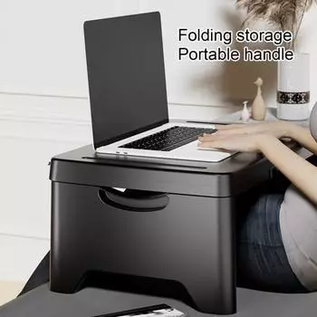 Складной стол для ноутбука с переносной ручкой, прочный, легкий, дорожный, стоячий, компьютерный стол для ноутбука розовый