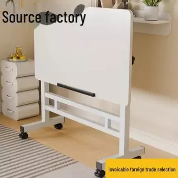 Складной стол с регулируемой высотой и колесами — идеально подходит для дома, общежития, офиса и прикроватной тумбочки. Desktop 40*60 height 60-85 кленовый/белый