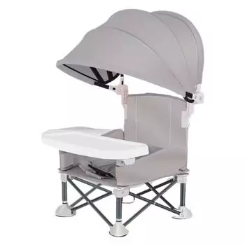 Складной стульчик для малышей Yousheng с 3-точечной сумкой для хранения, регулируемыми ремнями, съемным подносом, портативный стульчик для кормления зелёный