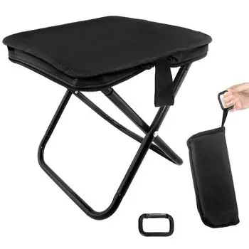 Складной стул для кемпинга на открытом воздухе Nokitobu складной стул для кемпинга легко и просто идеально подходит для ожидания в очереди в горах, стул, [с карабином] стул, стул, чёрный