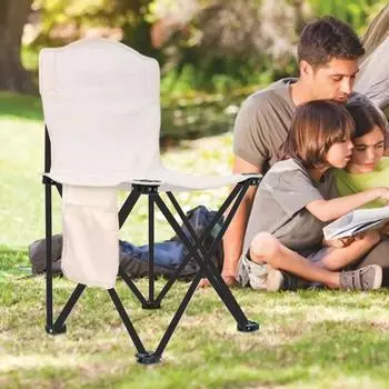 Складной стул для кемпинга, переносной стул для рыбалки, складной стул для пикника из ткани Оксфорд, мебель для кемпинга белый