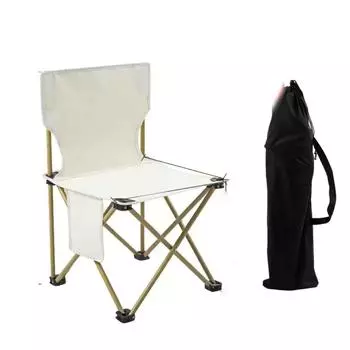 Складной стул для кемпинга, железная трубка, ткань Оксфорд, переносной уличный табурет для отдыха на пляже, пикника, бежевый Beige 72x42x38cm/28.35x16.54x14.96in