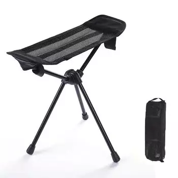 Складной стул для ног Sethmay, компактный стул-подставка для ног, для кемпинга, рыбалки, скалолазания, путешествий, пикника, сумка для хранения, в комплекте 2 в 1 чёрный