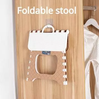 Складной стул, домашняя маленькая скамейка, простой пластиковый табурет для взрослых, портативный уличный табурет для рыбалки синий