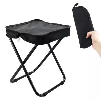 Складной стул со встроенным местом для хранения на открытом воздухе для цветущей вишни грузоподъемность 120 кг сумка, стул, легкий, компактный, просмотр, кемпинг, наблюдение, чёрный
