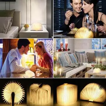 Складной светодиодный ночник для чтения, 3 цвета, защита глаз без мерцания, перезаряжаемый XXS