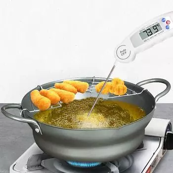 Складной термометр для напитков, измерительный прибор для кухни, масла, кофе, барбекю, молока, воды, барбекю, цифровой термометр для мяса белый