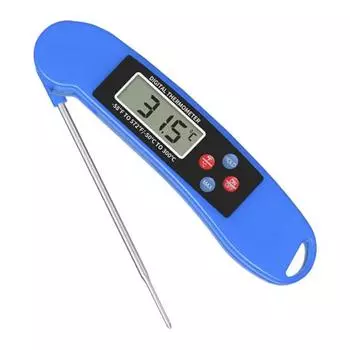 Складной термометр, высокоточный пищевой термометр с батарейным питанием, термостойкий водонепроницаемый тестер температуры пищевых продуктов, термометр для мяса с зондом для дома