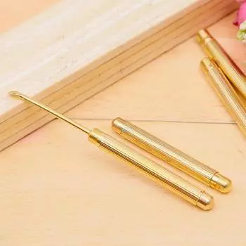 Складной тип Золотой очиститель ушной серы Инструменты для удаления ушной серы Ложка для ушей прилагается золотой