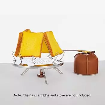 Складной тостер для кемпинга из нержавеющей стали, 4 ломтика хлеба, тостер для улицы, портативный тостер для серебряный