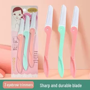 Складной триммер для бровей, 3 шт. в упаковке: Безопасно, устойчиво к царапинам, подходит для новичков, женщин и профессионалов