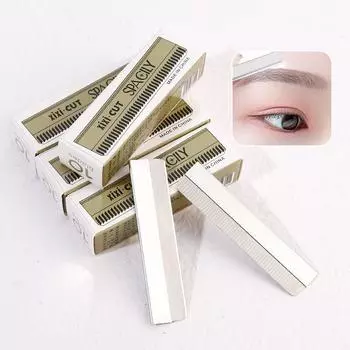 Складной триммер для бровей на вынос, безопасная бритва для бровей из нержавеющей стали, портативный фиксатор волос на лице с 10 лезвиями