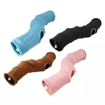 Складной туннель для кошек, игрушка для домашних животных, интерактивная игрушка, домик для кошек, замша с синий