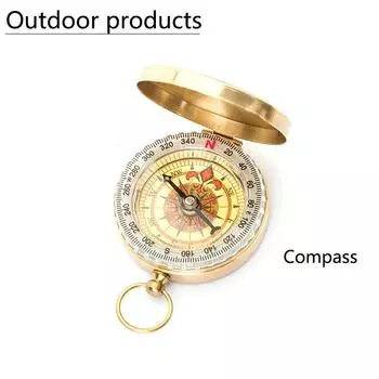 Складной уличный компас из чистой меди с улучшенным ночным освещением и многофункциональным компасом Высококачественные карманные часы золотой