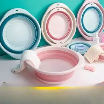 Складной умывальник для путешествий на открытом воздухе Портативный пластиковый складной умывальник Складной пластиковый умывальник для стирки и мытья посуды S синий