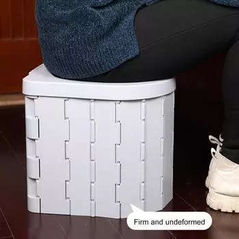 Складной унитаз на открытом воздухе с крышкой, портативный туалет для кемпинга, выдерживающий большую нагрузку, с широким сиденьем, автомобильный горшок для взрослых с сумкой для хранения и мешками для мусора для путешествий синий