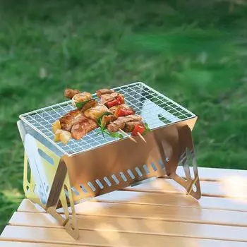 Складной универсальный набор для приготовления пищи на открытом воздухе из нержавеющей стали для барбекю, кемпинга, путешествий