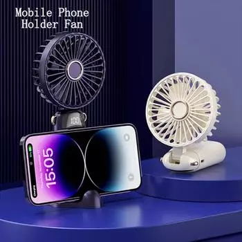 Складной USB портативный небольшой вентилятор цифровой дисплей электрический вентилятор мини 5-скоростной ветер съемный для спорта на открытом воздухе кондиционер синий