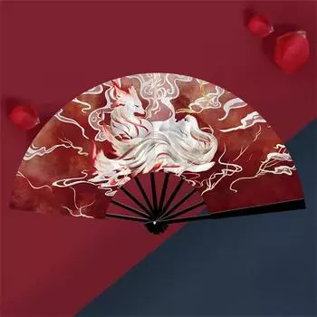 Складной веер из бамбука с древними легендами, утолщенный веер для танцев, складной веер в китайском стиле для женщин 27cm-4