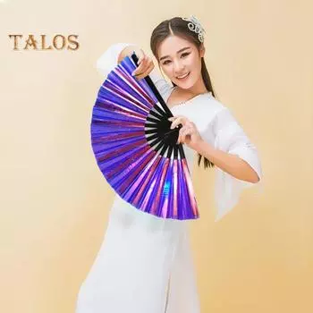 Складной веер ярких цветов, аксессуары для наряда, декоративные простые 13-дюймовые складные вееры для фестиваля Хэллоуина, украшения дома