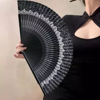 Складной веер с кисточкой Сверхлегкий портативный декоративный ручной работы в стиле ретро китайский ручной танцевальный веер фиолетовый