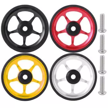 Складное алюминиевое легкое колесо для езды с толкателем и крепежным винтом Black