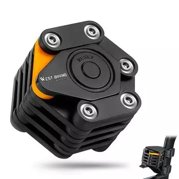 Складной велосипедный брелок HiGropcore с цепочкой, 4-значный циферблат, длина велосипедного замка 78 см, изготовлен из цинкового сплава, прочный, компактный, можно загружать на кузов транспортного средства