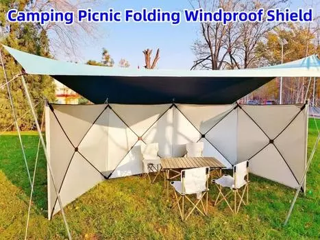 Складной ветрозащитный щиток для кемпинга на открытом воздухе, ветровое стекло, газовая плита, горелка, ветровое стекло, укрытие для пикника, брезент для кемпинга, автомобильная палатка, беседка