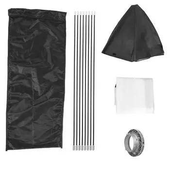 Складной восьмиугольный софтбокс Andoer 120 см/47 дюймов с креплением Bowens, 8 опорными стержнями, мягкая ткань и переноска чёрный