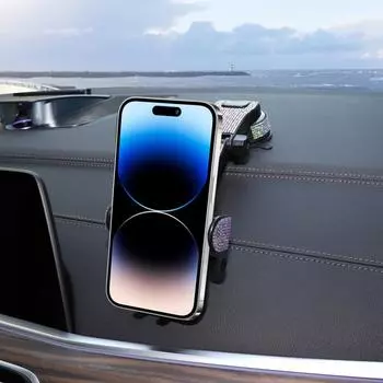 Складной вращающийся держатель для телефона на приборную панель с бриллиантовым кристаллом, держатель с длинной присоской, вращающийся на 360 градусов автомобильный держатель для телефона красный