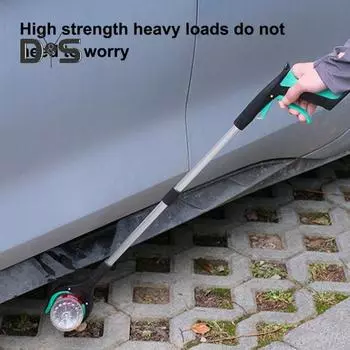 Складной захват для мусора из алюминиевого сплава с длинной ручкой и резиновой ручкой красный