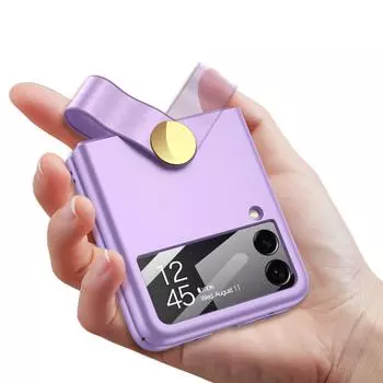 Складной защитный чехол для Samsung Z Flip 4 5g, защитный чехол для Samsung Galaxy Z Flip 4 Flip4 Zflip4, стеклянная пленка для объектива for samsung Z Flip 4 фиолетовый
