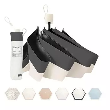 Складной зонт [2025 x дизайн с сумкой-крючком] Зонт для дождя и солнца легкий компактный складной ветроустойчивый и водоотталкивающий